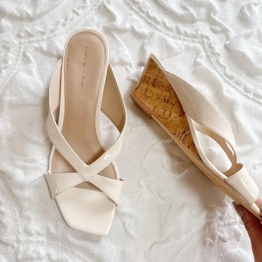 Stuart Weitzman Miami Wedge Slide Sandal Size 10 - Picture 6 of 10